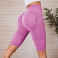 thumbnail image 2 of xfsWaSs Biker Shorts for Women Knee-Length Leggings High Waist Lifting Workout Gym Shorts Breathable Stretch Athletic Running Yoga Shorts, 2 of 5