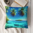 thumbnail image 3 of Pillow Covers , Hawaiin Throw Pillow Covers, Summer Coastal Cushion Covers, Style Blue Sea Wave Decorative Square Pillow Cases Bedroom Decor, 3 of 5