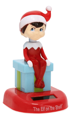 "The Elf On The Shelf ", Christmas Solar Bobble-Head, 5 inches Tall, Plastic, Red, Blue