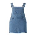 thumbnail image 2 of EIMELI Robe Salopette en Denim pour Femmes à Bretelles Réglables, Imprimé Drapeau Vintage, Sans Manches, Jupe à Bretelles avec Poches, 2 of 7