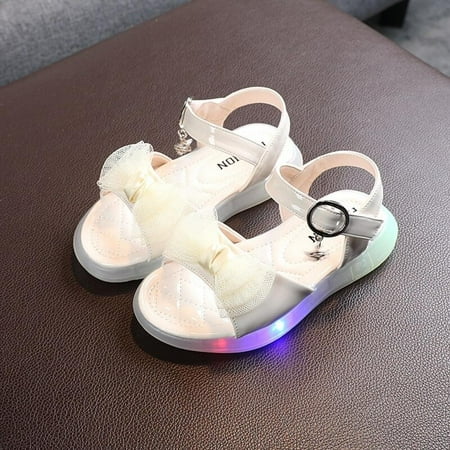

Xinhuaya Fashion Children s LED Lit Sandals Girls Lace Bow Princess Shoes Summer Soft Flat Bottom Sandals For Kids