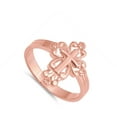 thumbnail image 4 of CHOOSE YOUR COLOR Rose Gold-Tone Victorian Style Cross Ring .925 Sterling Silver Band Jewelry Female Size 8, 4 of 4