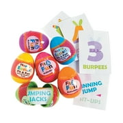 Filled Fit & Fun Activity Easter Eggs - Party Supplies - 12 Pieces