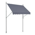 thumbnail image 6 of VEVOR 98 x 47" Patio Awning Retractable, Awning Sunshade Shelter with Manual Crank Handle, Outdoor Patio Canopy Sunsetter Deck, Adjustable Height from 86 to 122 in, for Patio/Balcony/Yard, Dark Gray, 6 of 9