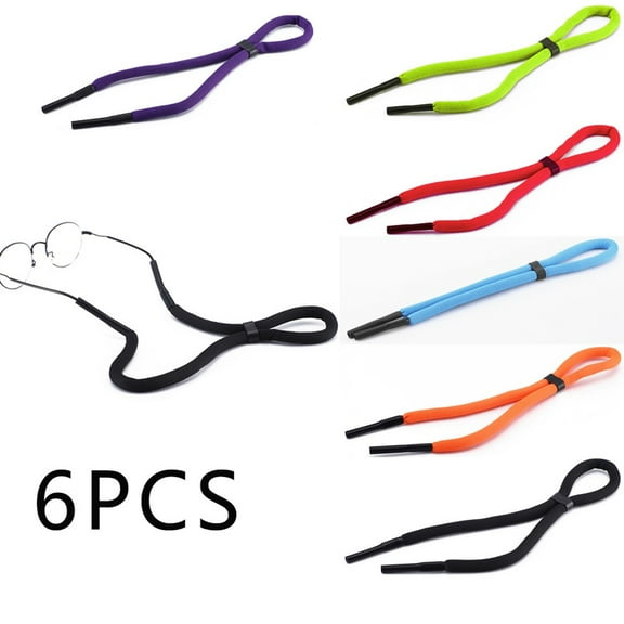 Floating Sunglasses Straps - 6 Pack Adjustable Eyewear Lanyard for Water