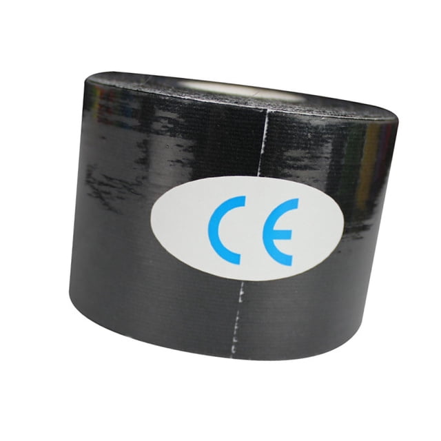 Cinta deportiva atlética Yinane autoadhesiva resistente al agua 7,5 x 500 cm negro