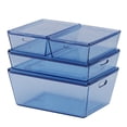 thumbnail image 2 of Caja de almacenamiento apilable de 4 piezas con tapa para accesorios de casa de Acrílico_azul Zulema contenedor de casa de muñecas, 2 of 3