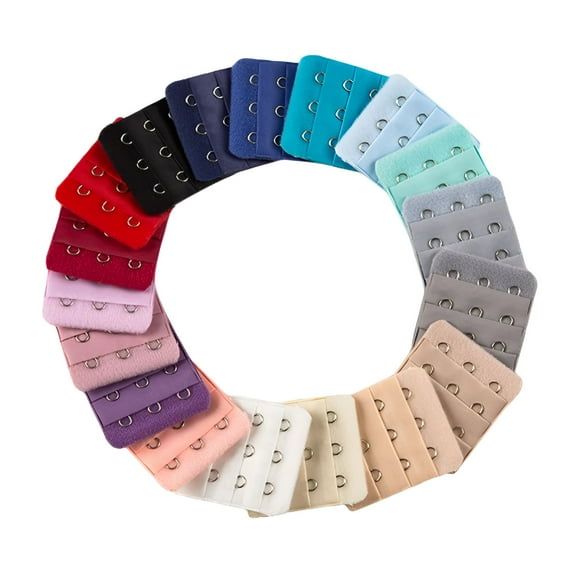 TELOLY 10PC Women's Bra Extenders Brassiere Extension Hooks Narrow 3 Rows 3 Buttons Bra Underwear Extension Buckle