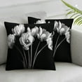 thumbnail image 2 of JEUXUS Printed on Both Sides 2-Piece Short Plush Pillowcase Tulips at Night White, 2 of 6