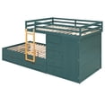 thumbnail image 5 of Harper & Bright Designs Full over Full Bunk Bed with Storage Wardrobe and Drawers, Full Size Wood Space-Saving Bunk Bed with Guardrail for Apartment, Bedroom, Green, 5 of 20