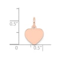 thumbnail image 4 of 14k Rose Gold Plain .013 Gauge Engraveable Heart Disc Charm Pendant, 4 of 4