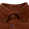 thumbnail image 4 of bbymog Men Jacket Turn Down Collar Slim Fit Corduroy Outerwear Solid Color Long Sleeve Oversized Coat with Button Brown XXL, 4 of 4
