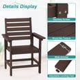 thumbnail image 4 of DYCANPO 18'' HDPS Outdoor Dining Chair with Armrest, Patio Chair for Backyard, Dark Brown, 4 of 6