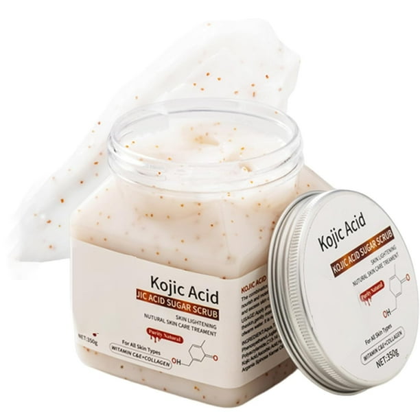 Exfoliante Corporal de 350 G Que Elimina Manchas Oscuras y Piel Muerta. Limpia Axilas y Zona Del Bikini. Exfoliante Corporal con Kójico para Un Tono de Piel Uniforme y Limpieza de Poros.