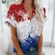 thumbnail image 1 of Fiudx Liquidación de Ahorros de Verano Blusas de Manga Corta Estampadas con Flores y Plantas Cómodas Informales Regulares para Mujer a La Moda, 1 of 5