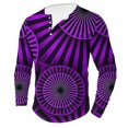 thumbnail image 2 of DDAPJ pyju Men's Novelty Henley Shirt 3D Optical Illusion Print Long Sleeve 4 Button T-Shirt Big and Tall Trendy Dizzy Graphic Tees Slim Casual Hipster Tee Tops Flash Deals Purple M, 2 of 5