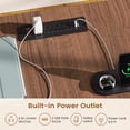 thumbnail image 6 of SEDETA L Shaped Electric Standing Desk with Storage, 28.3~47.1" Height Adjustable Office Desk with 4 Drawers and Shelves, 69" Fluted Sit Stand Computer Desk with Power Outlet for Home Office, Brown, 6 of 9