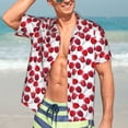 thumbnail image 4 of Uemuo Tulips Flowers Printed Regular Fit Short Sleeve Casual Hawaiian Shirt for Men,Aloha shirt,Tropical shirt,Floral print shirt,Vacation Beach shirt-Large, 4 of 9