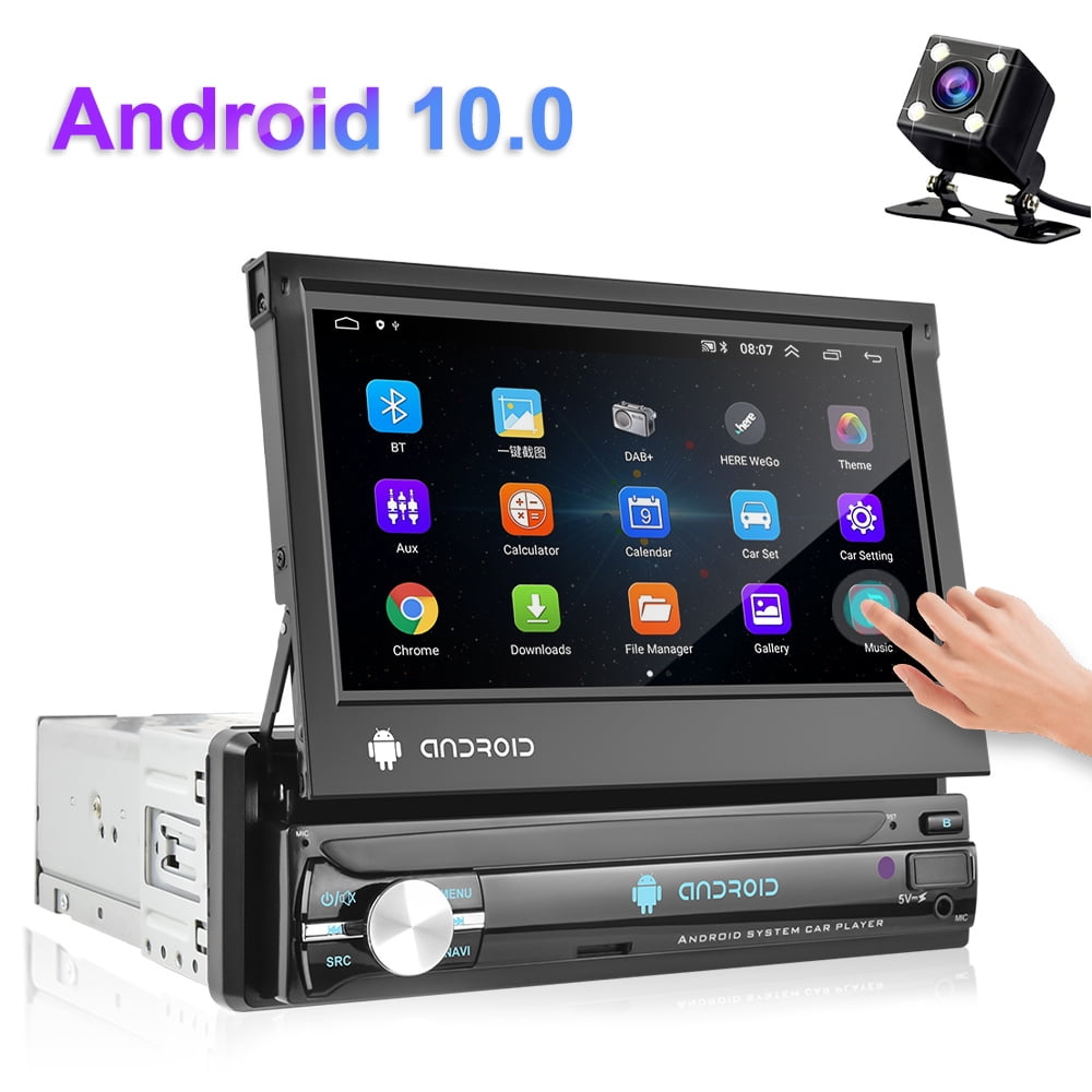 Porcentaje Sobrio Desnudarse SZ Hongchen Android 10 Single Din 7'' Car Stereo Retractable HD Touch  Screen Car MP5 Player Foldable Car Radio with Bluetooth Wifi GPS Mirror  Link USB,with Rearview Camera - Walmart.com