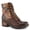 DARK BROWN, variant on L’Artiste Marty Hand-Painted Leather Ankle Boots for Women – Cozy Flannel Lined Comfort Boot with Zipper Closure