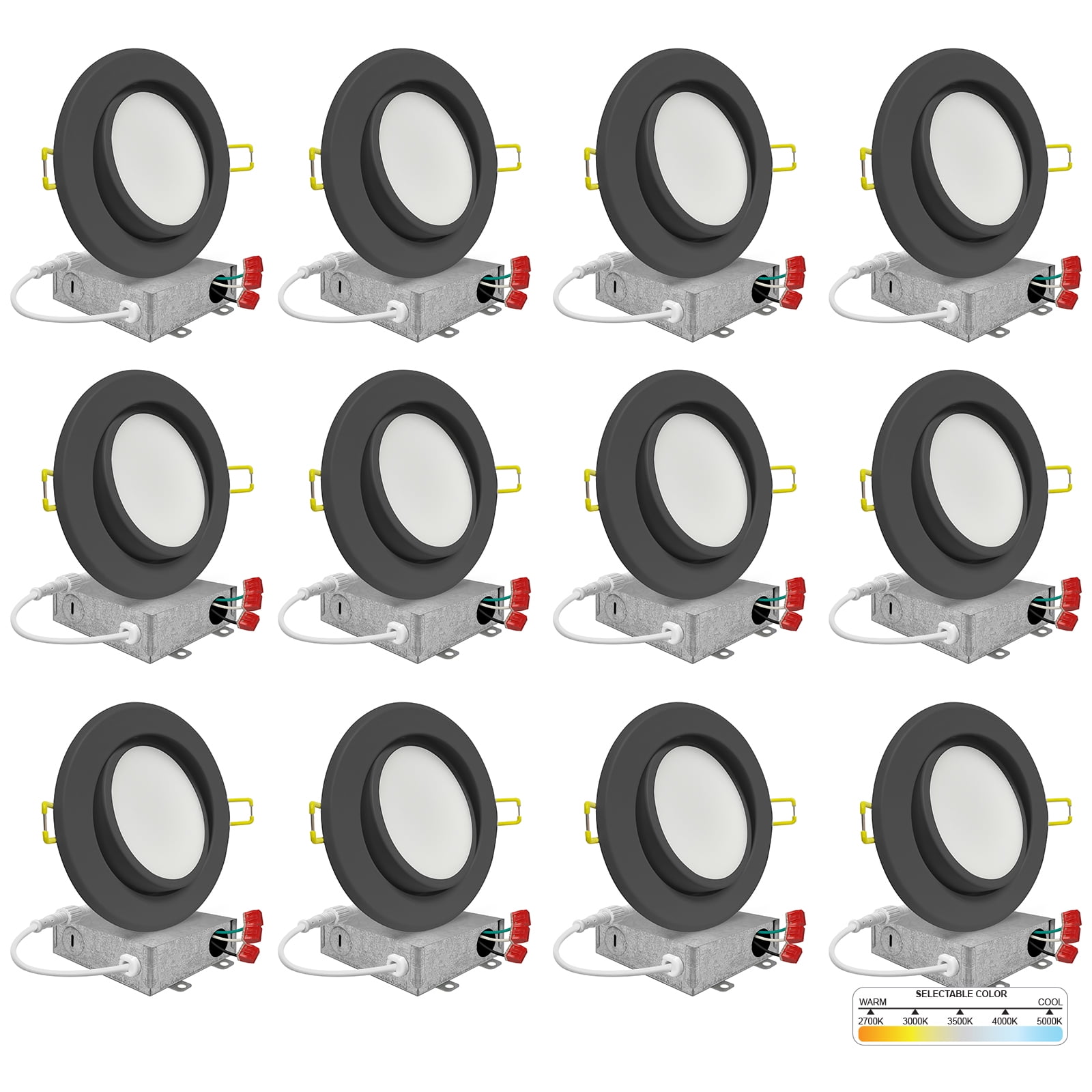 NuWatt Energy Star 4-in Black Aluminum LED Recessed Light, 630 Lumens