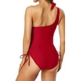 thumbnail image 7 of Women Ribbed One Piece Swimsuits Tie Side High Cut Bathing Suits Padded Monokinis, 7 of 7