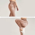 thumbnail image 4 of Pants Women, Women's Pants High Waisted Stretchy Jeans, Slim Fit Cuffed Hem Skinny Cropped Denim Pants with Pockets for Casual Daily Brown L, 4 of 7
