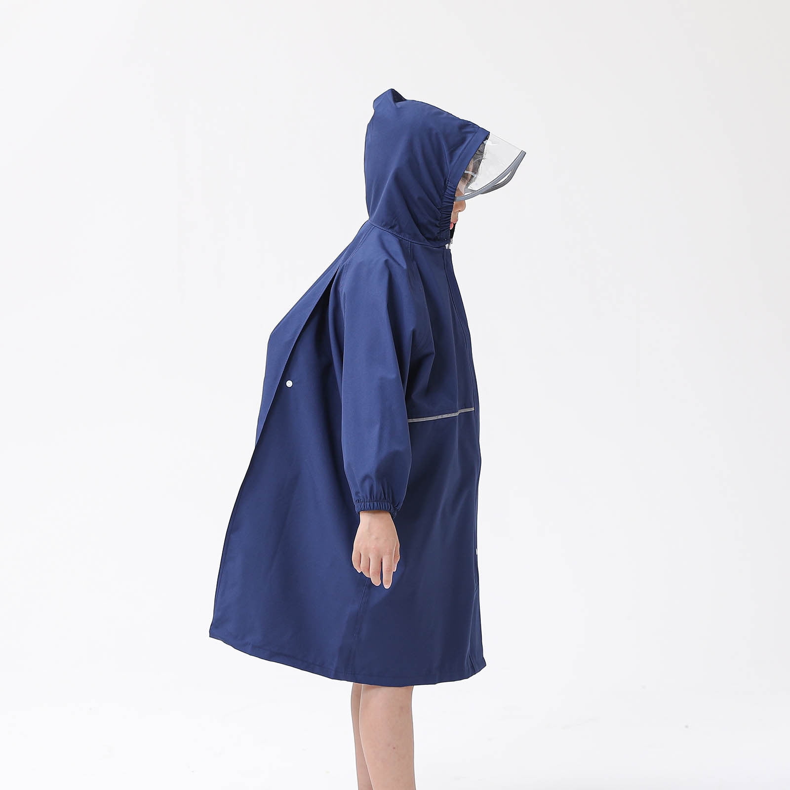 Poncho De Pluie Enfant Unie Taille S - Matériau EVA Imperméable - Boutons Pression - Printemps/été/automne - Pour Garçons Et Filles 4-8 Ans - 10