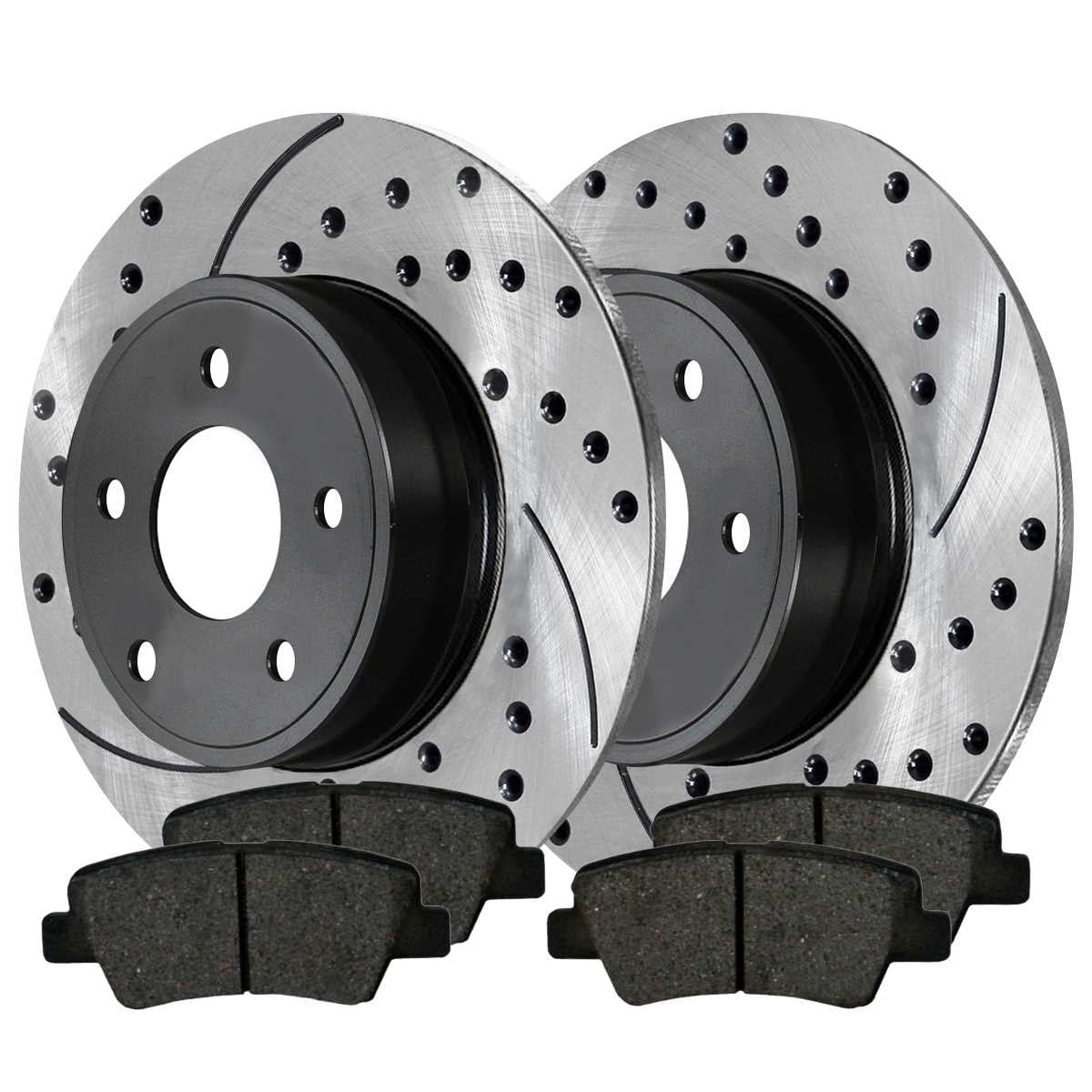 For Hyundai Veloster Kia Forte Front Drill Slot Brake Rotors & Ceramic Pads Kit For Hyundai Veloster Kia Forte Front Drill Slot Brake Rotors & Ceramic Pads Kit