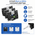 thumbnail image 2 of MarkDomain 5 Pack Label Tape Compatible for Brother P Touch TZe-231 White Laminated Black 0.47" x 8.0 ft (12 mm x 8 m), 2 of 11