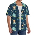 thumbnail image 4 of Fotbe Tropical Animals print Short Sleeve Button Down Shirts for Men Casual Summer Beach Wrinkle Free Shirt-Large, 4 of 7