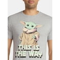 thumbnail image 4 of Grogu Star Wars Men's and Big Men's Graphic Tee with Short Sleeves, Sizes S-3XL, 4 of 5