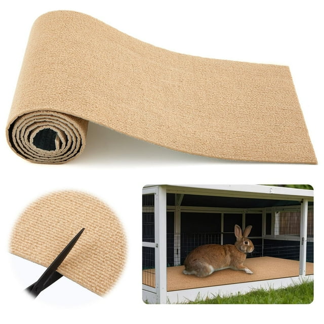 Alfombrilla de conejo autoadhesiva de 3.2 pies para rascar las garras y los dientes cortables para el cuidado de las garras y los dientes para jaula, gatos, pequeños animales para rascar el