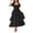 Black, variant on Laqbezok Women's Square Neck Puff Sleeve Midi Dress, Smocked Tiered Ruffle Sundress, Casual Boho Flowy Bubble Sleeve Gown