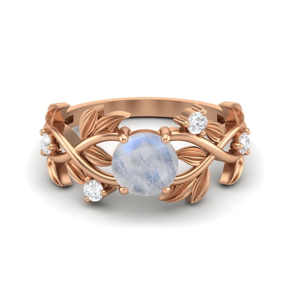 6MM Round Rainbow 925 Silver Rose Plated Solitaire Women Classic Mother's Day Gift Ring