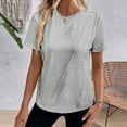 thumbnail image 6 of SNKSDGM Women's Plus Casual Easter Shirt Women's Tops Dressy Casual Long Sleeve Womens Casual Fashion Solid Color Crew Neck Short Sleeve Pullover T Shirt Tops for Women Work Long, 6 of 6