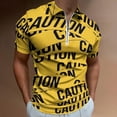 thumbnail image 2 of Caution Men Zipper T-shirt Summer Casual Short Sleeve T-shirt Top, 2 of 7