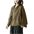 thumbnail image 1 of Veste de Protection Solaire à Capuche en Mélange de Lin à Manches Courtes pour Femmes, Col Rond Décontracté, Tissu Léger et Respirant, Tenue de Vacances à la Plage, Coupe Régulière, Lavage à la Main à l'Eau Froide, 1 of 6
