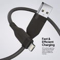 thumbnail image 3 of Powertek MFi Certified USB-A to Lightning Charging Cable, Carbon Design Texture, 6 ft, Grey, 3 of 7