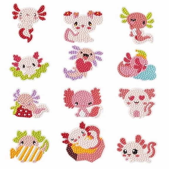 MALLMALL6 Axolotl 5D DIY Diamond   Stickers Kit - 12 Piece Craft Set