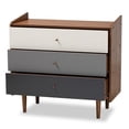 thumbnail image 2 of Bowery Hill Commode en Bois à 3 Tiroirs Dégradé Brun et Gris Style Mi-Siècle, 2 of 9
