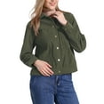 thumbnail image 4 of INSPIRE CHIC Corduroy Jacket for Women Casual Long Sleeve Fall Outerwear Button Down Shacket Jackets XL Army Green, 4 of 6