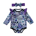 thumbnail image 3 of sususu Baby Girl Outfit Romper Long-Sleeve Bodysuit (Purple,12-24 Months), 3 of 10