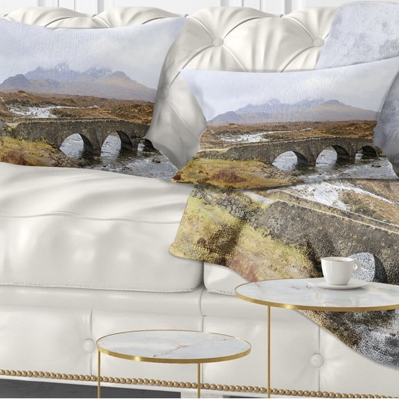 Designart 12" x 20" Multi-color Polyester Throw Pillow