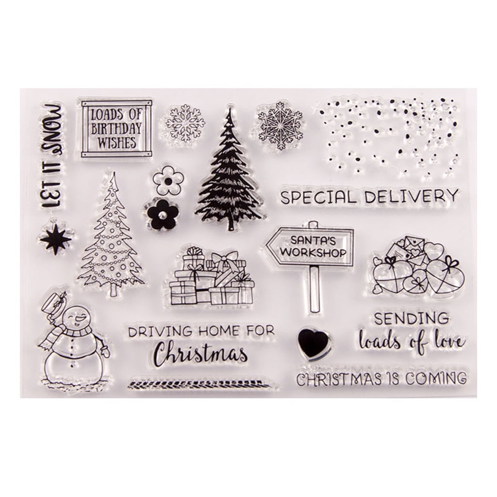 Christmas Transparent Silicone Clear Stamps Xmas DIY Scrapbook Embossing Card 