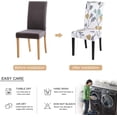 thumbnail image 3 of Dining Room Chair Covers Set of 4, Stretch Printed Kitchen Chair Slipcovers Removable Washable Parsons Chair Covers Protector for Dining Room, Hotel, Ceremony (Leaf Pattern), 3 of 6