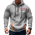 thumbnail image 1 of Sudadera con capucha para hombre, informal, con estampado, deportiva, de manga larga, blusa de poliéster, 1 of 4
