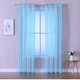 thumbnail image 3 of Sheer Curtains - Semi Transparent Window Treatments - Voile Drapes with Rod Pocket - Blue Color, 3 of 4