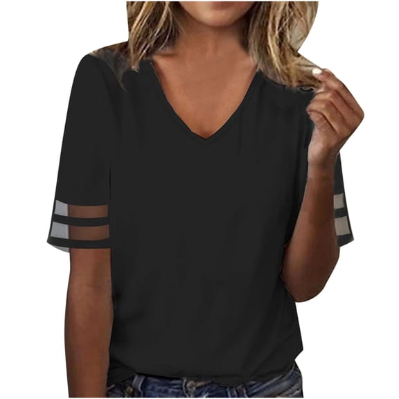 Oalirro Polyester Long Sleeve Shirts for Women Solid V Neck Going Out Tops for Women