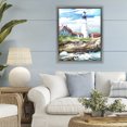 thumbnail image 2 of Stupell Industries Cape Cod Lighthouse Shore Gray Framed Floater Canvas Wall Art design by Mauro Devereaux, 31 x 25, 2 of 9